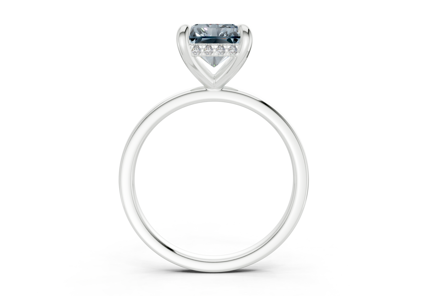 Solstice Blue Diamond Solitaire Radiant Cut 1.8mm Engagement Ring