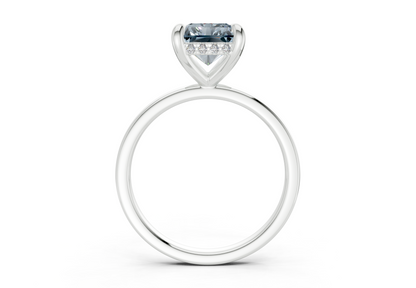 Solstice Blue Diamond Solitaire Radiant Cut 1.8mm Engagement Ring