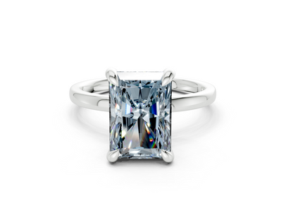 Solstice Blue Diamond Solitaire Radiant Cut 1.8mm Engagement Ring