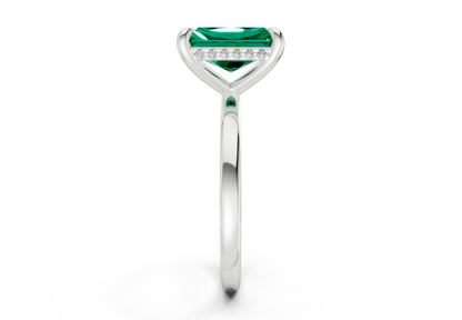 Solstice Emerald Gemstone Solitaire Radiant Cut 1.8mm Engagement Ring