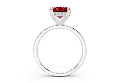 Solstice Ruby Gemstone Solitaire Radiant Cut 2.3mm Engagement Ring