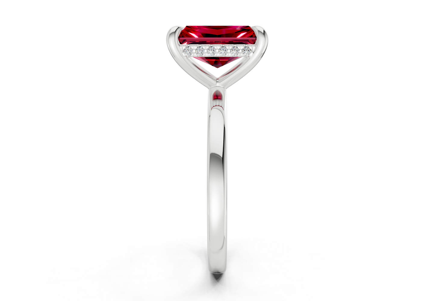 Solstice Ruby Gemstone Solitaire Radiant Cut 2.3mm Engagement Ring