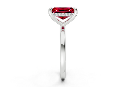 Solstice Ruby Gemstone Solitaire Radiant Cut 2.3mm Engagement Ring