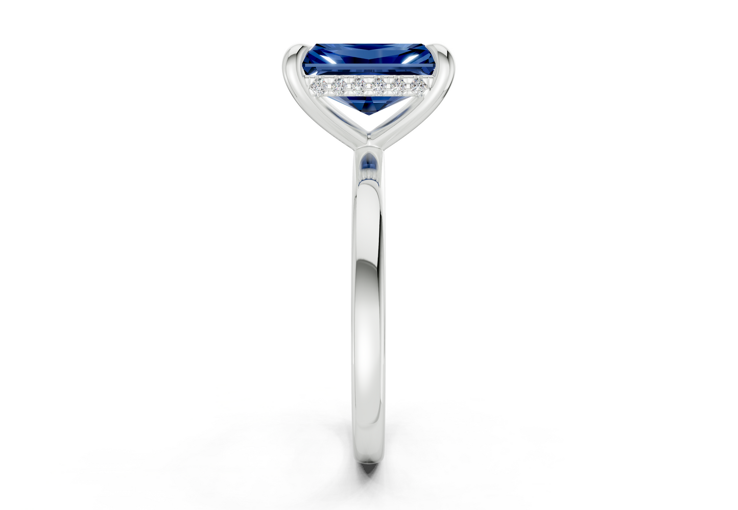 Solstice Sapphire Gemstone Solitaire Radiant Cut 2mm Engagement Ring