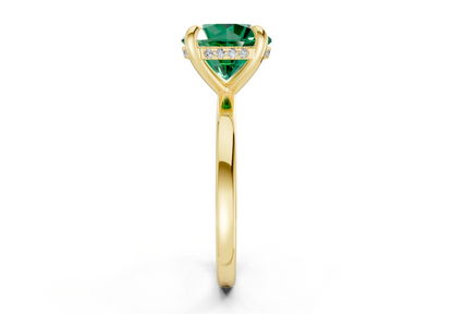 Solstice Emerald Gemstone Solitaire Round Cut 2mm Engagement Ring