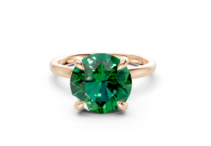 Solstice Emerald Gemstone Solitaire Round Cut 2mm Engagement Ring