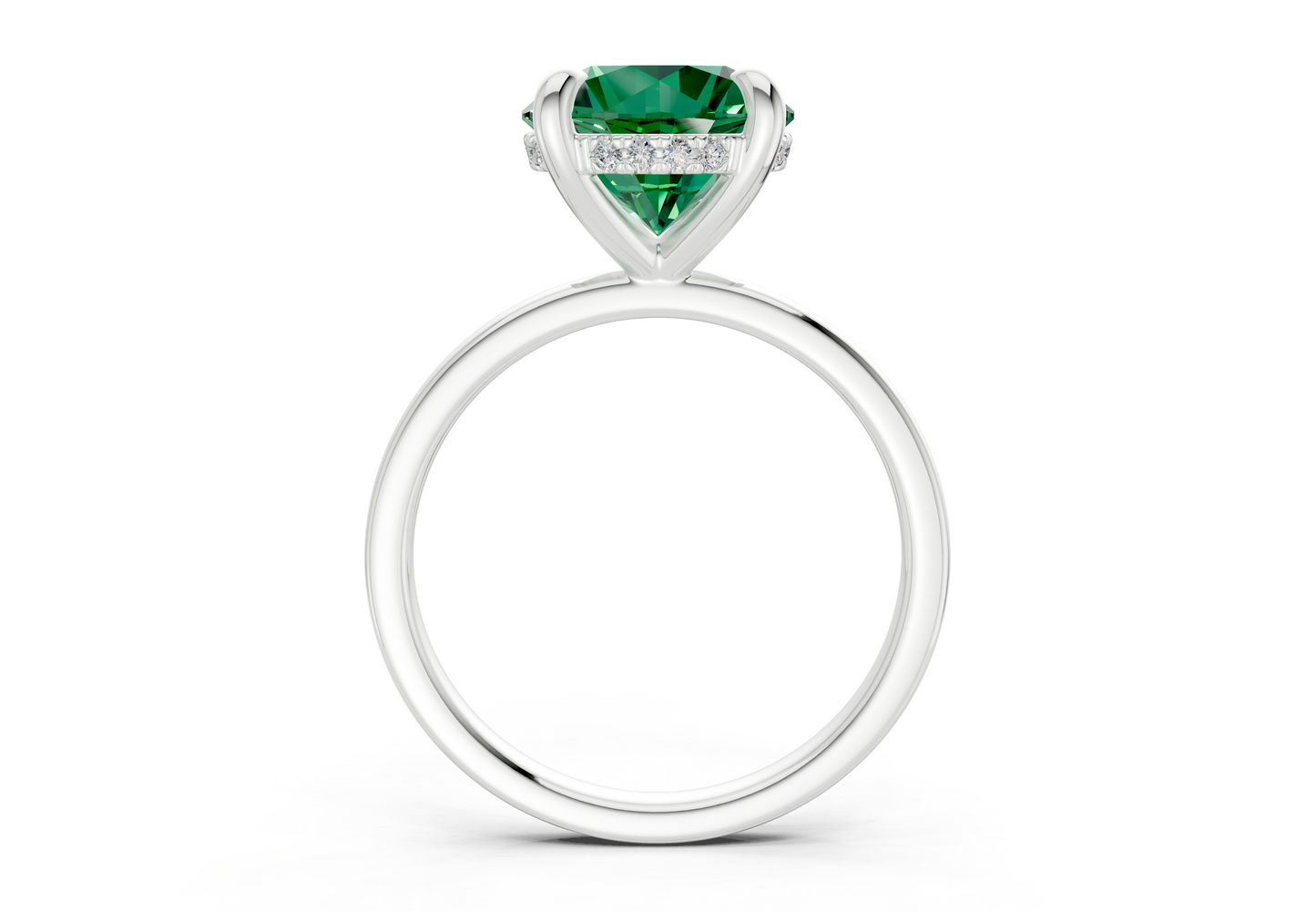 Solstice Emerald Gemstone Solitaire Round Cut 2mm Engagement Ring