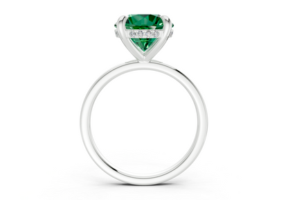 Solstice Emerald Gemstone Solitaire Round Cut 2mm Engagement Ring