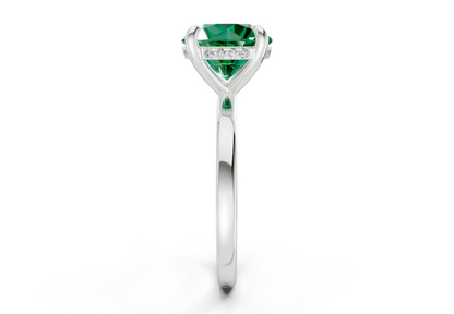 Solstice Emerald Gemstone Solitaire Round Cut 2mm Engagement Ring