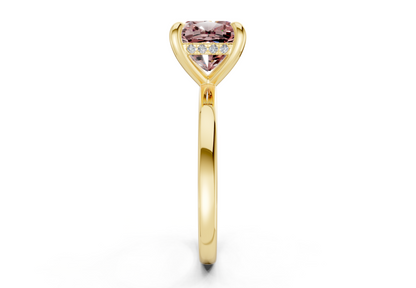 Solstice Pink Diamond Solitaire Cushion Squareuare Cut 2.3mm Engagement Ring