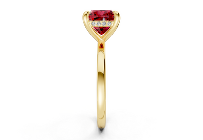 Solstice Ruby Gemstone Solitaire Cushion Squareuare Cut 1.8mm Engagement Ring