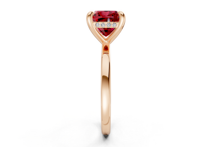 Solstice Ruby Gemstone Solitaire Cushion Squareuare Cut 1.8mm Engagement Ring
