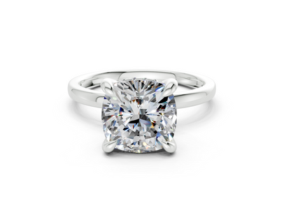 Solstice Diamond Solitaire Cushion Squareuare Cut 2.3mm Engagement Ring