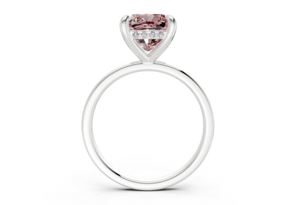 Solstice Pink Diamond Solitaire Cushion Squareuare Cut 2.3mm Engagement Ring