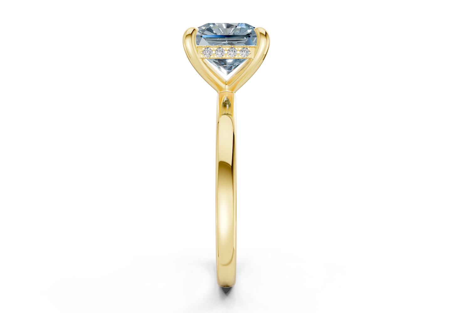 Solstice Blue Diamond Solitaire Radiant Squareuare Cut 2mm Engagement Ring