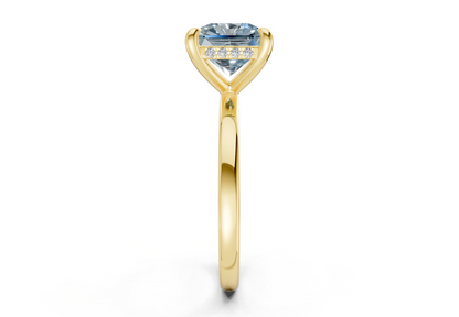 Solstice Blue Diamond Solitaire Radiant Squareuare Cut 2mm Engagement Ring