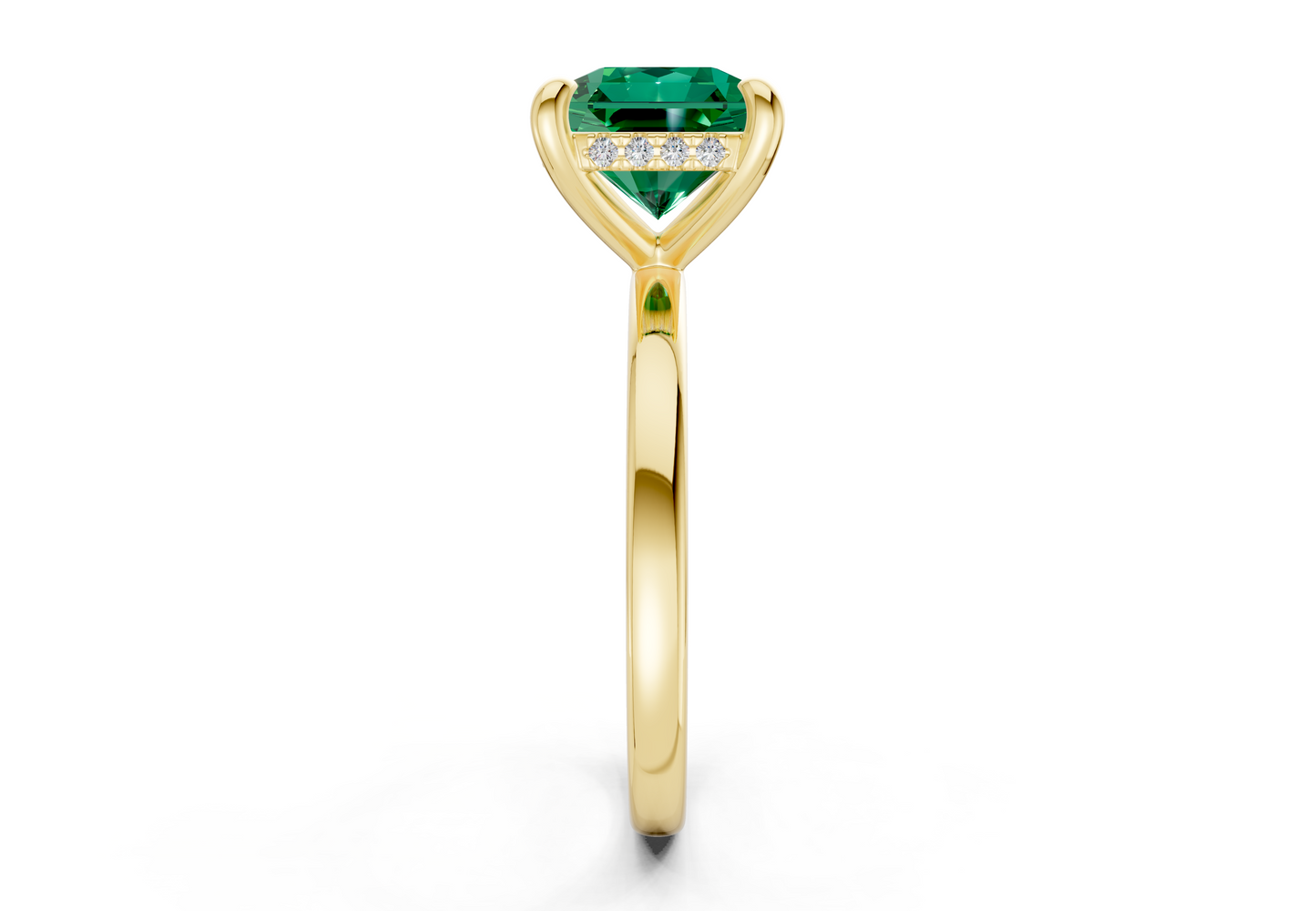Solstice Emerald Gemstone Solitaire Radiant Squareuare Cut 2.3mm Engagement Ring