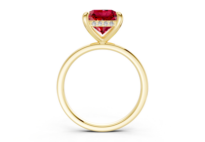 Solstice Ruby Gemstone Solitaire Radiant Squareuare Cut 2mm Engagement Ring