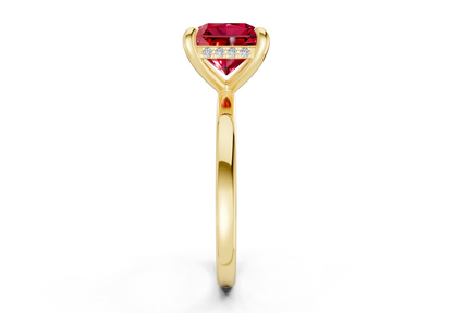 Solstice Ruby Gemstone Solitaire Radiant Squareuare Cut 2mm Engagement Ring