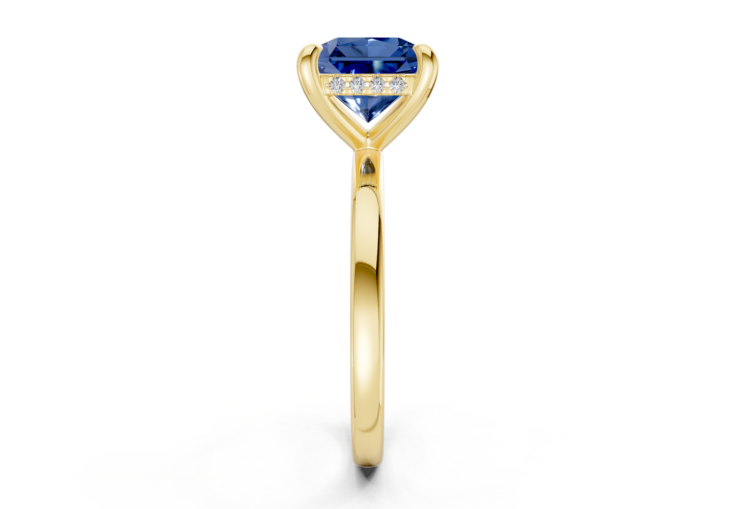 Solstice Sapphire Gemstone Solitaire Radiant Squareuare Cut 2mm Engagement Ring