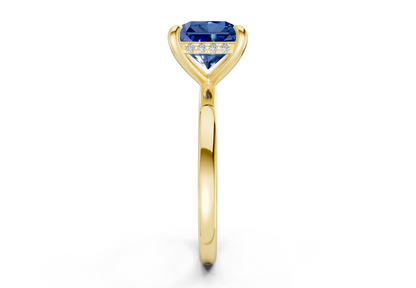 Solstice Sapphire Gemstone Solitaire Radiant Squareuare Cut 2mm Engagement Ring