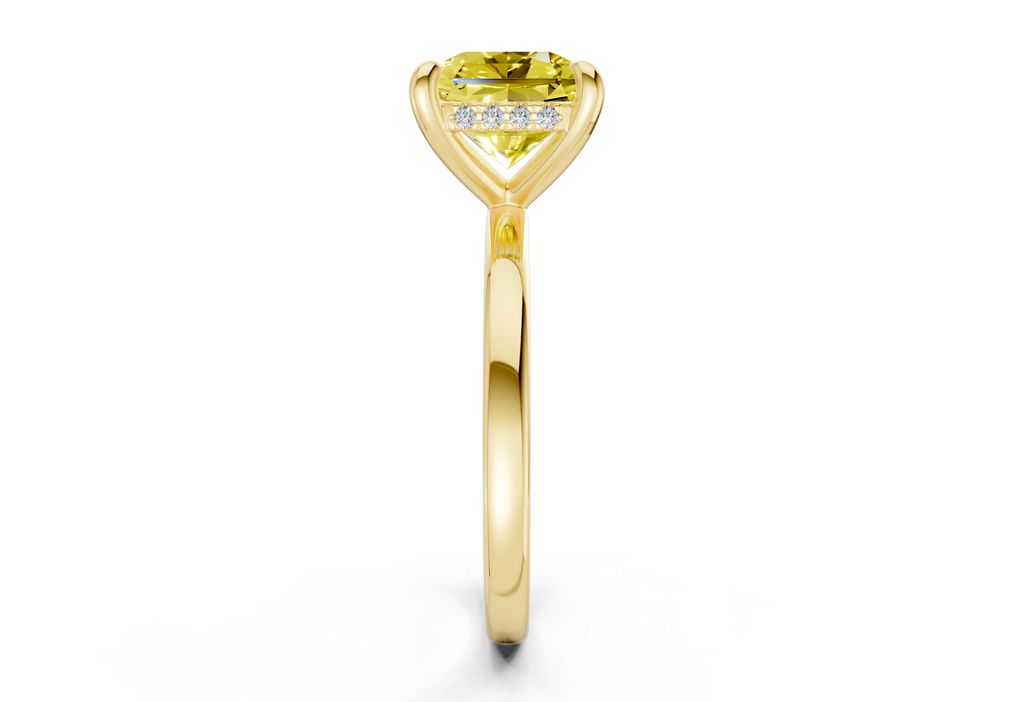 Solstice Yellow Diamond Solitaire Radiant Squareuare Cut 2.3mm Engagement Ring