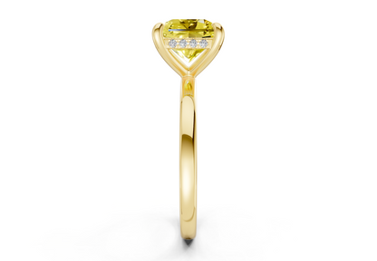 Solstice Yellow Diamond Solitaire Radiant Squareuare Cut 2.3mm Engagement Ring
