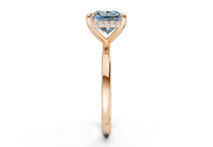 Solstice Blue Diamond Solitaire Radiant Squareuare Cut 2mm Engagement Ring
