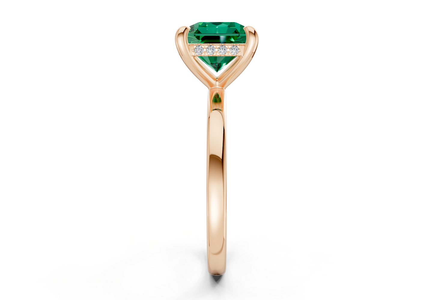 Solstice Emerald Gemstone Solitaire Radiant Squareuare Cut 2.3mm Engagement Ring