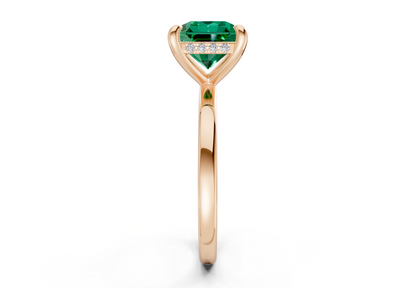 Solstice Emerald Gemstone Solitaire Radiant Squareuare Cut 2.3mm Engagement Ring