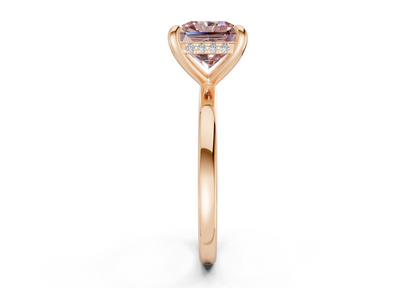 Solstice Pink Diamond Solitaire Radiant Squareuare Cut 1.8mm Engagement Ring