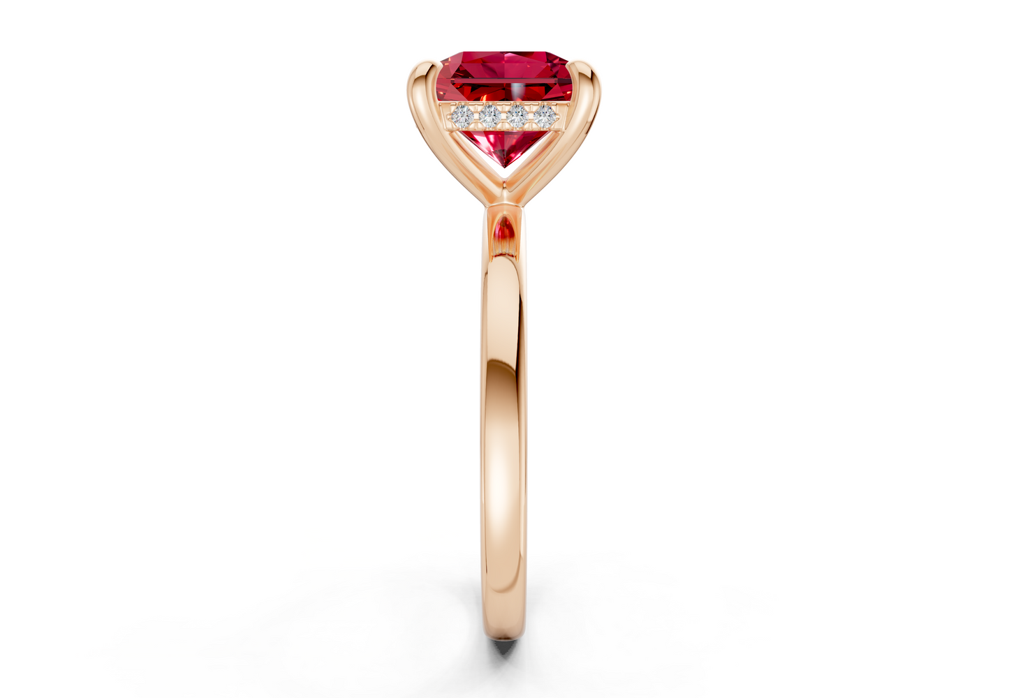 Solstice Ruby Gemstone Solitaire Radiant Squareuare Cut 2mm Engagement Ring