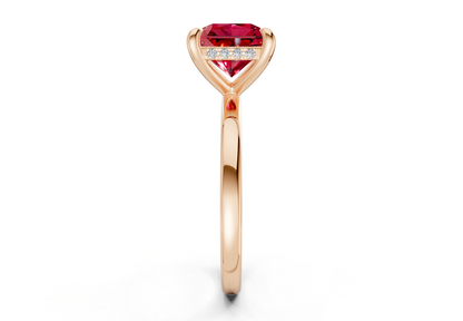 Solstice Ruby Gemstone Solitaire Radiant Squareuare Cut 2mm Engagement Ring
