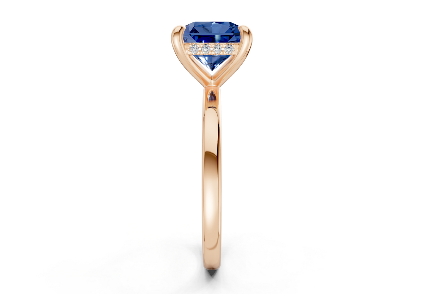 Solstice Sapphire Gemstone Solitaire Radiant Squareuare Cut 2mm Engagement Ring
