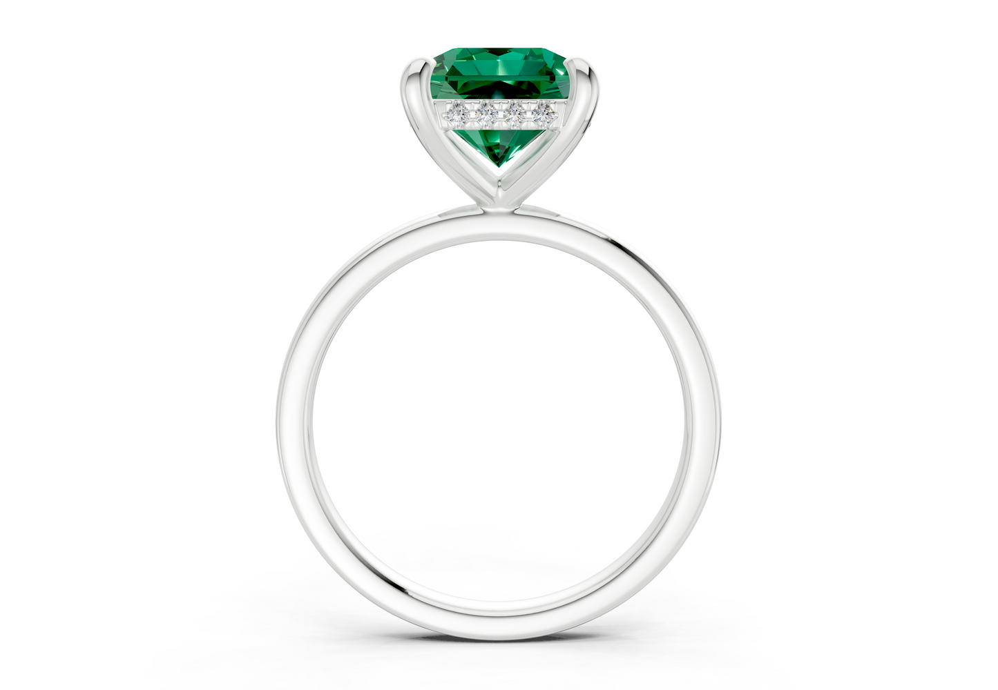 Solstice Emerald Gemstone Solitaire Radiant Squareuare Cut 2.3mm Engagement Ring