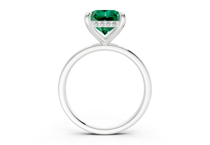 Solstice Emerald Gemstone Solitaire Radiant Squareuare Cut 2.3mm Engagement Ring