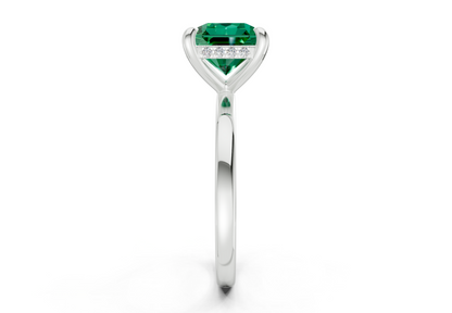 Solstice Emerald Gemstone Solitaire Radiant Squareuare Cut 1.8mm Engagement Ring