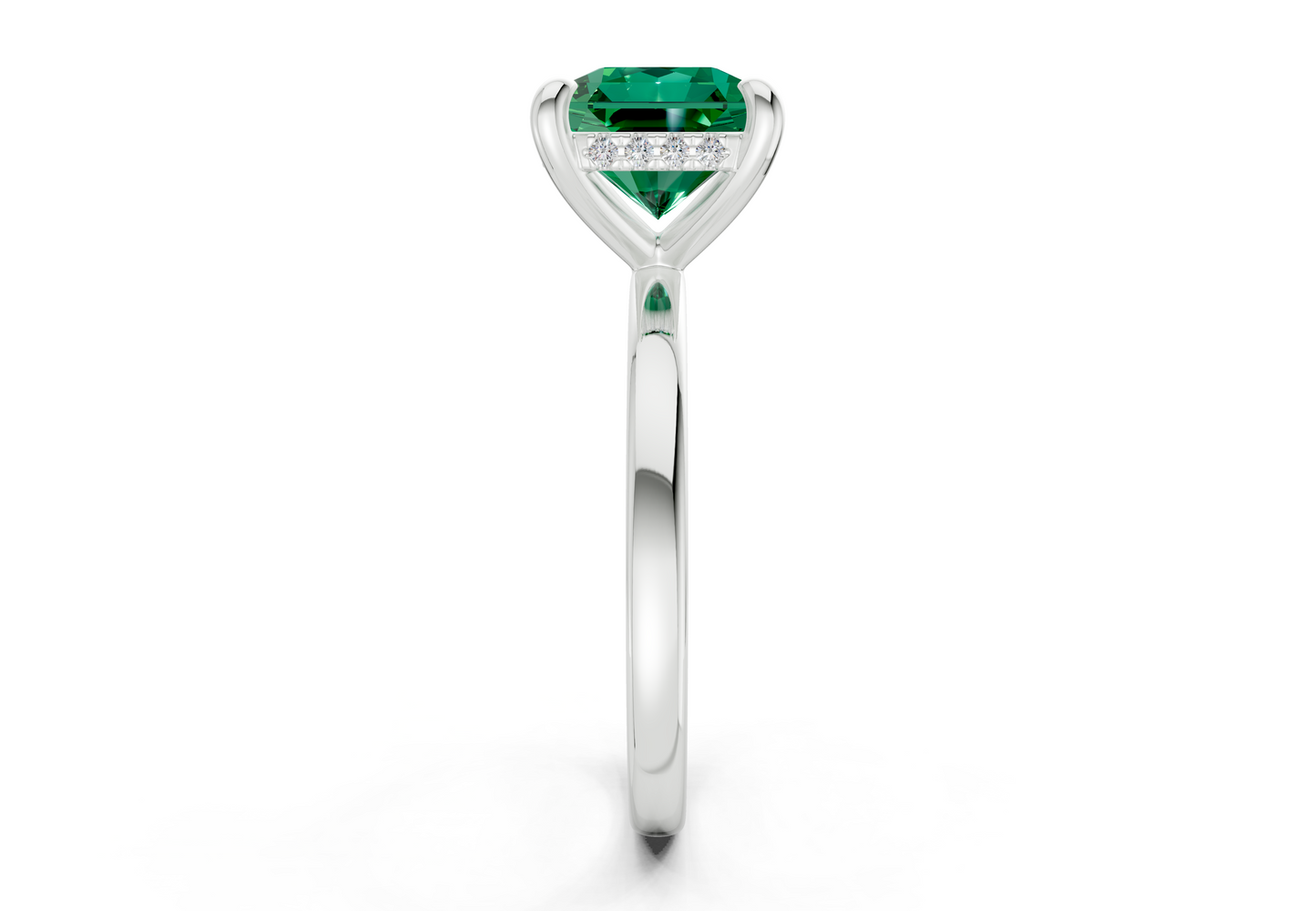 Solstice Emerald Gemstone Solitaire Radiant Squareuare Cut 2.3mm Engagement Ring