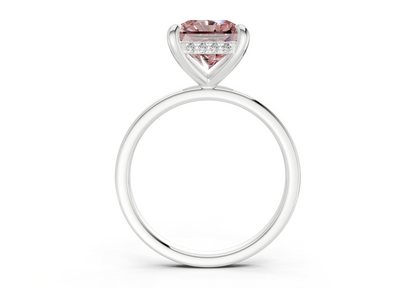 Solstice Pink Diamond Solitaire Radiant Squareuare Cut 1.8mm Engagement Ring
