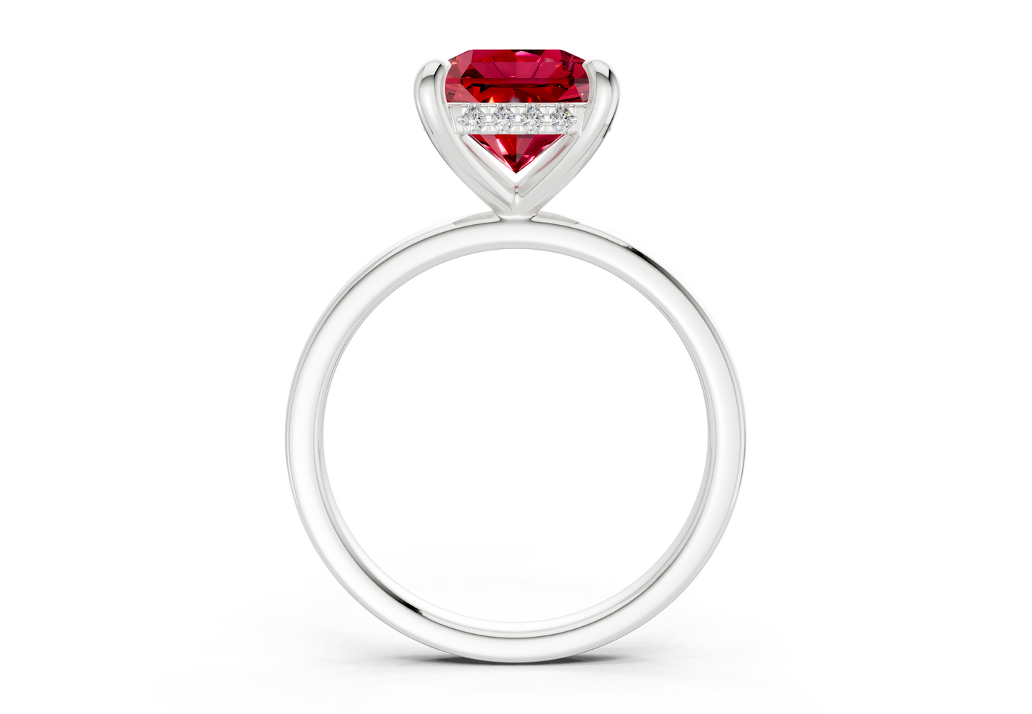 Solstice Ruby Gemstone Solitaire Radiant Squareuare Cut 2mm Engagement Ring