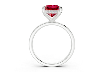 Solstice Ruby Gemstone Solitaire Radiant Squareuare Cut 2mm Engagement Ring
