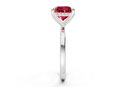 Solstice Ruby Gemstone Solitaire Radiant Squareuare Cut 2mm Engagement Ring
