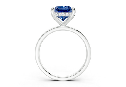 Solstice Sapphire Gemstone Solitaire Radiant Squareuare Cut 1.8mm Engagement Ring