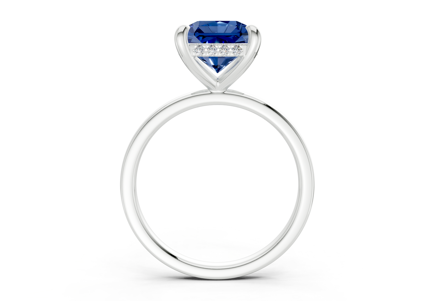 Solstice Sapphire Gemstone Solitaire Radiant Squareuare Cut 2mm Engagement Ring