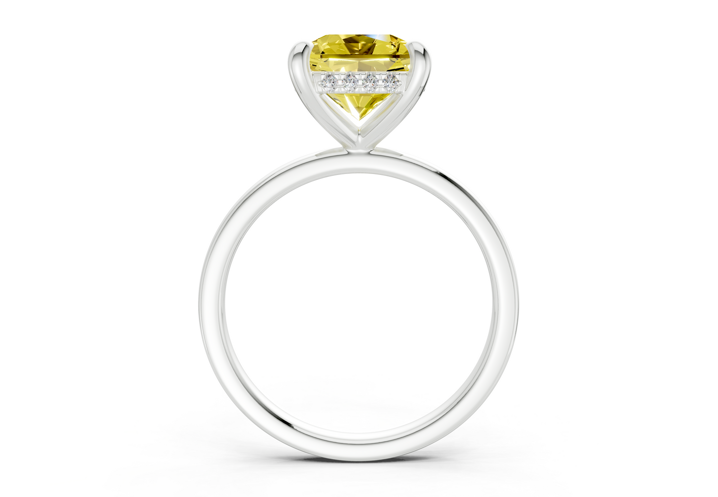 Solstice Yellow Diamond Solitaire Radiant Squareuare Cut 2.3mm Engagement Ring