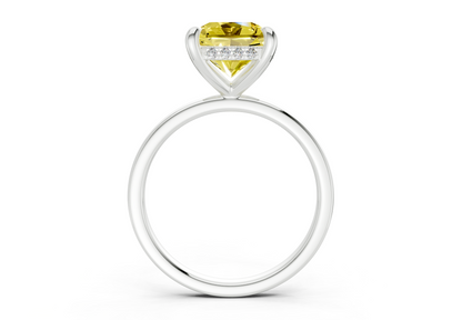 Solstice Yellow Diamond Solitaire Radiant Squareuare Cut 2.3mm Engagement Ring