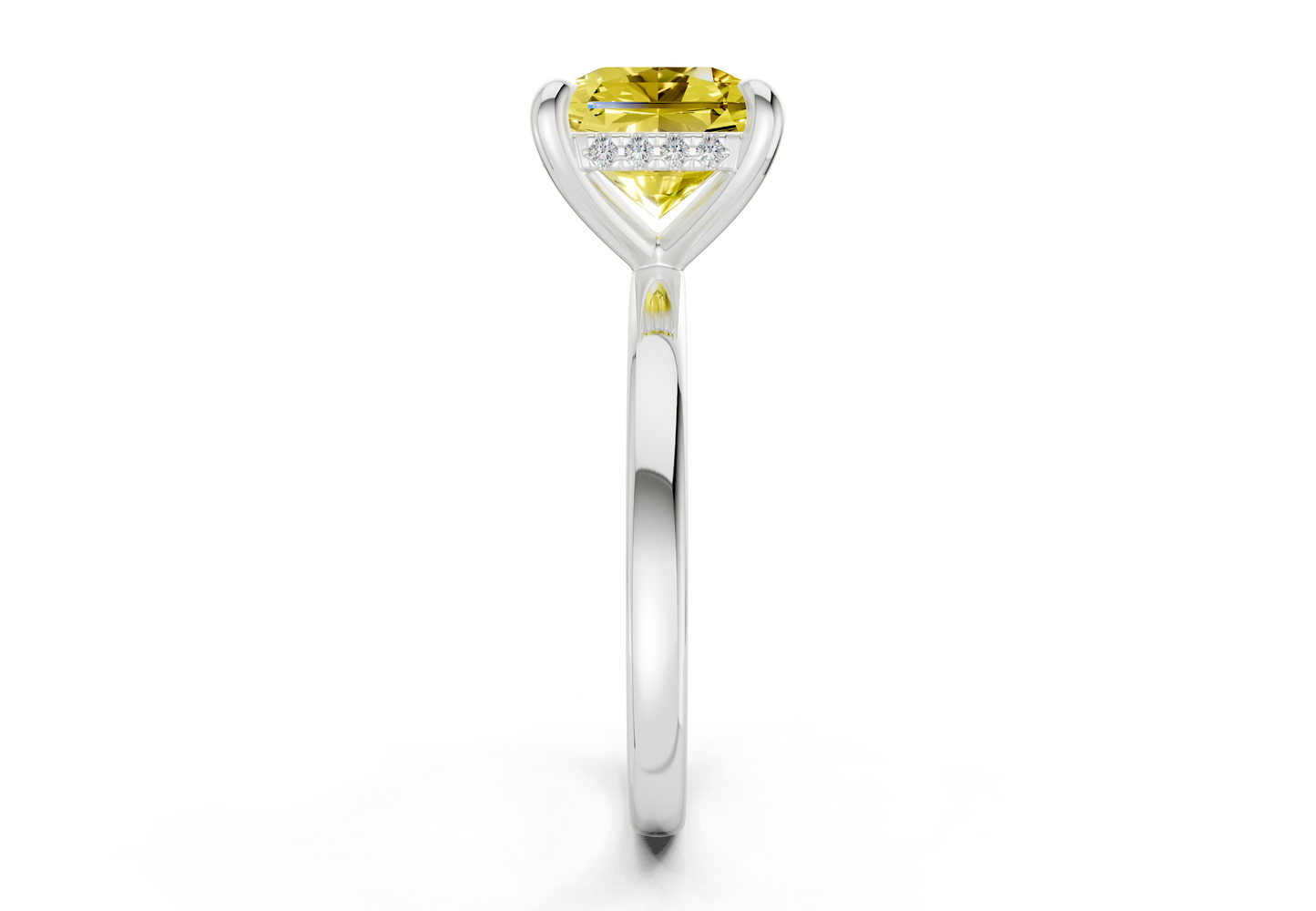 Solstice Yellow Diamond Solitaire Radiant Squareuare Cut 2.3mm Engagement Ring