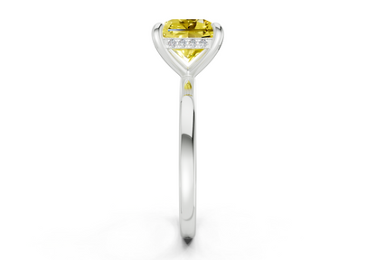 Solstice Yellow Diamond Solitaire Radiant Squareuare Cut 2.3mm Engagement Ring
