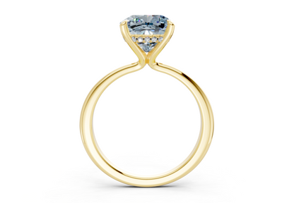 Marlowe Blue Diamond Solitaire Cushion Squareuare Cut 1.6mm Engagement Ring