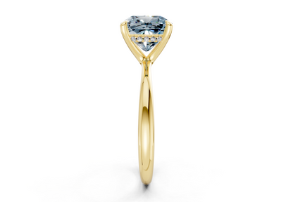 Marlowe Blue Diamond Solitaire Cushion Squareuare Cut 1.6mm Engagement Ring